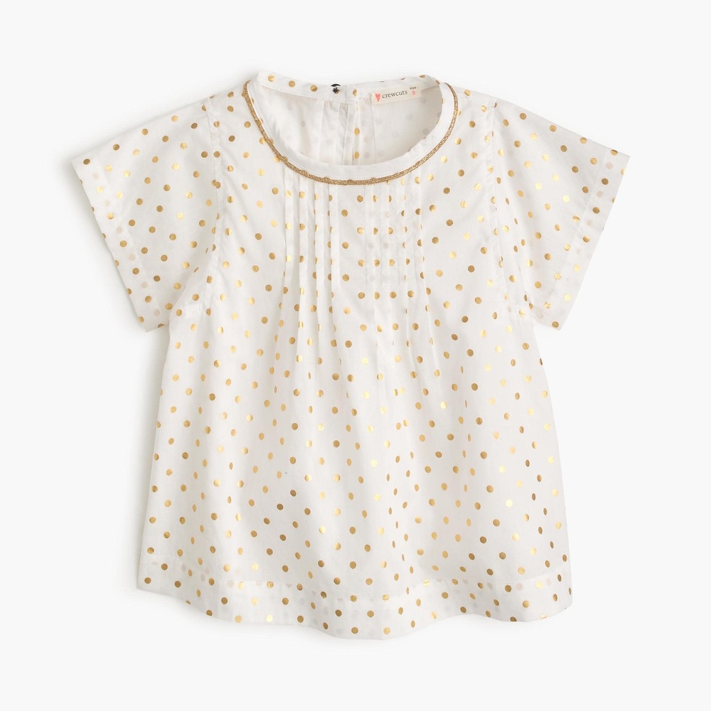 Like new! J. Crew girls gold dot shirt